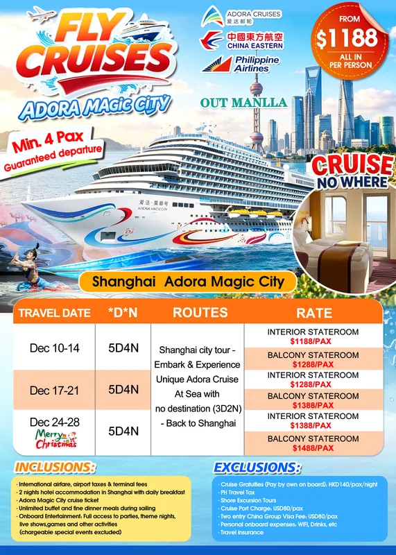 Shanghai – Adora Magic City Cruise 5D4N Fly + Cruise Tour itinerary poster