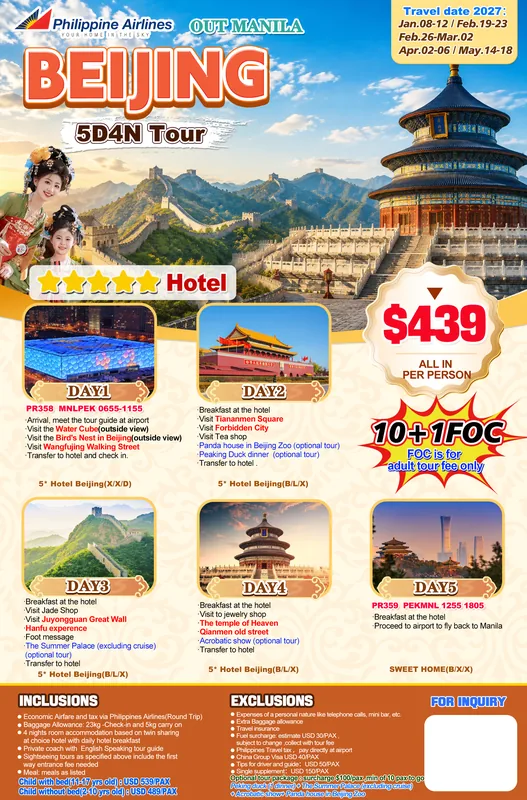 Beijing 5D4N Tour itinerary poster