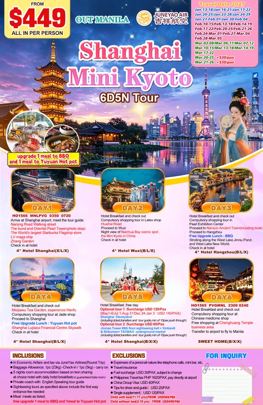 Shanghai Mini Kyoto 6D5N Tour poster 3