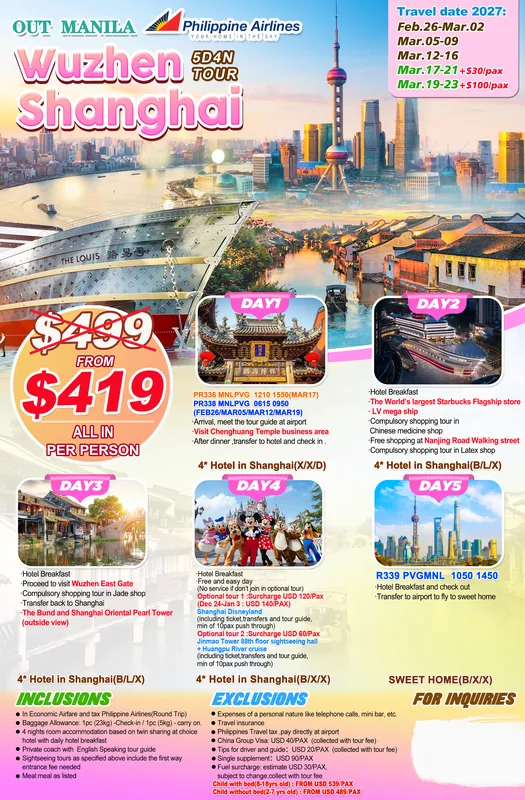 Shanghai – Wuzhen 5D4N Tour itinerary poster