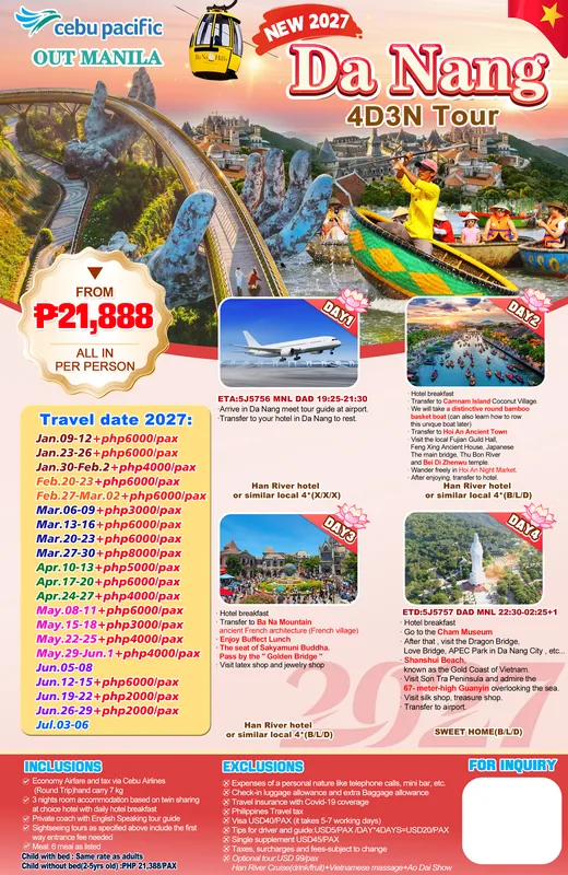 Da Nang 4D3N Tour itinerary poster