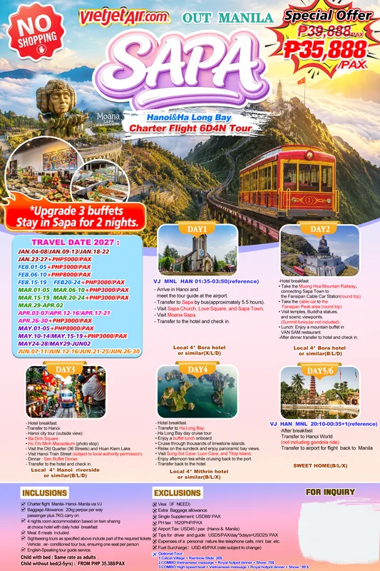 Hanoi – Sapa – Ha Long Bay 6D4N Charter Tour (No Shopping) poster 2